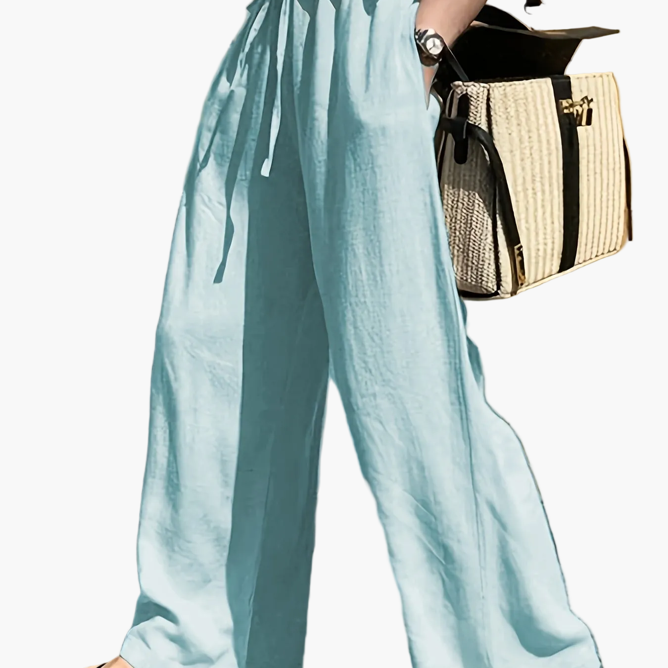 Damen Weite Freizeithose mit Kordelzug – Eleganter, Lässiger Style für Alltag und Urlaub