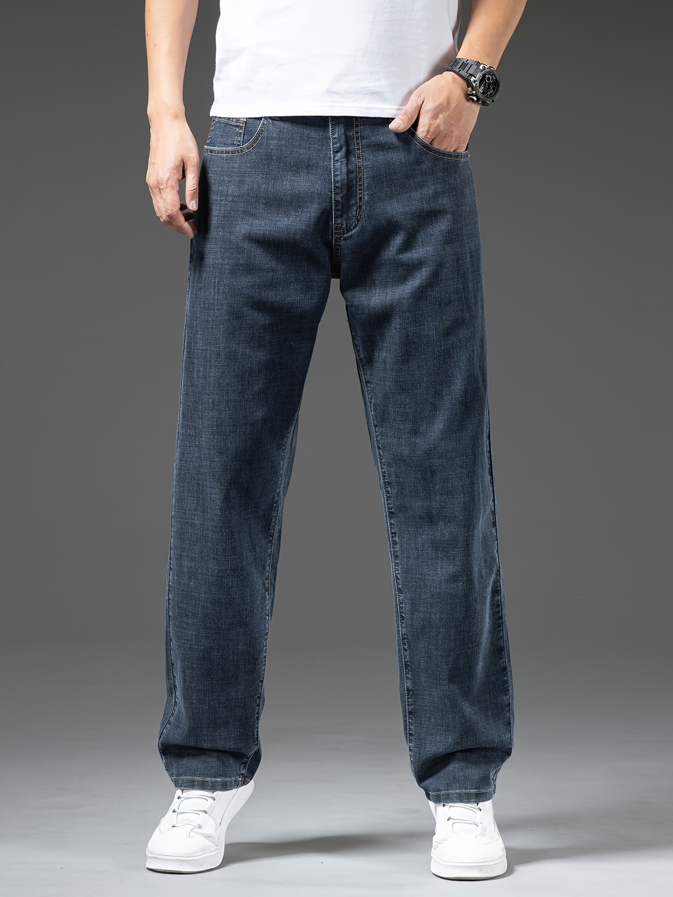 Men's Jeans Wide Leg Casual Style for Leisure and Everyday Wear