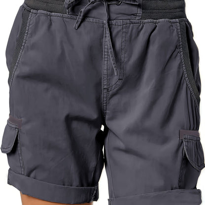 Women's Casual Shorts with Drawstring and Cargo Pockets – Comfortable Summer Bermuda Shorts