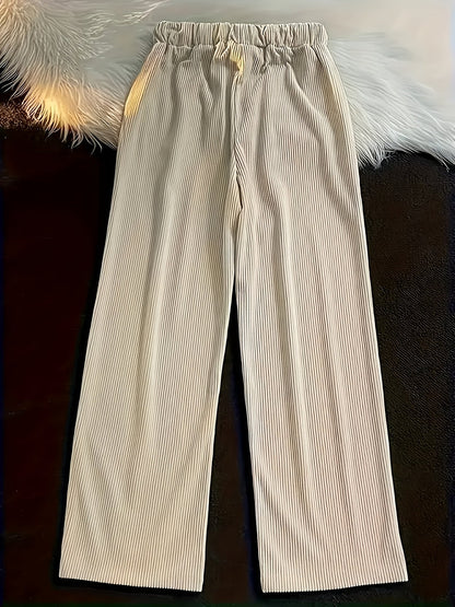 Men's Pleated Casual Pants with Elastic Waistband and Drawstring – Modern Urban Style & Comfort