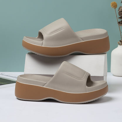 Women's Platform Slide Sandals with Open Toe – Comfortable Summer House Slippers for Everyday and Leisure Use