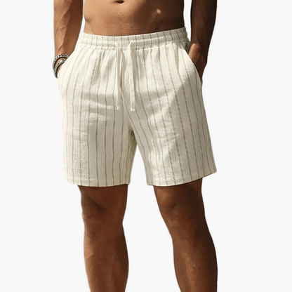 Men's Casual Shorts with Stripe Pattern and Drawstring – Perfect for Summer & Sports