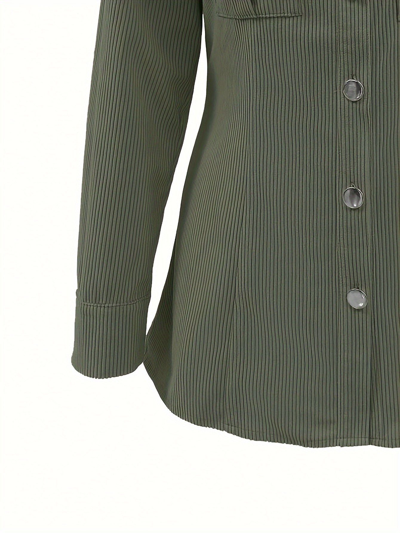 Women's corduroy shirt jacket with buttons and chest pockets