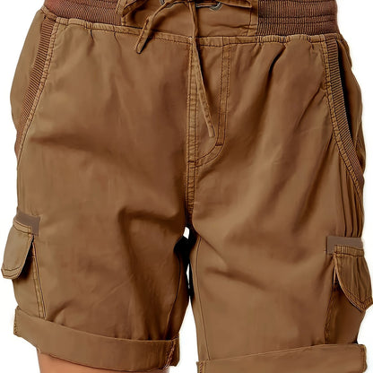 Women's Casual Shorts with Drawstring and Cargo Pockets – Comfortable Summer Bermuda Shorts