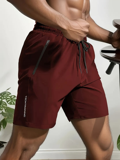 Men's Sports and Fitness Shorts with Zipper Pocket – Ideal for Training & Leisure
