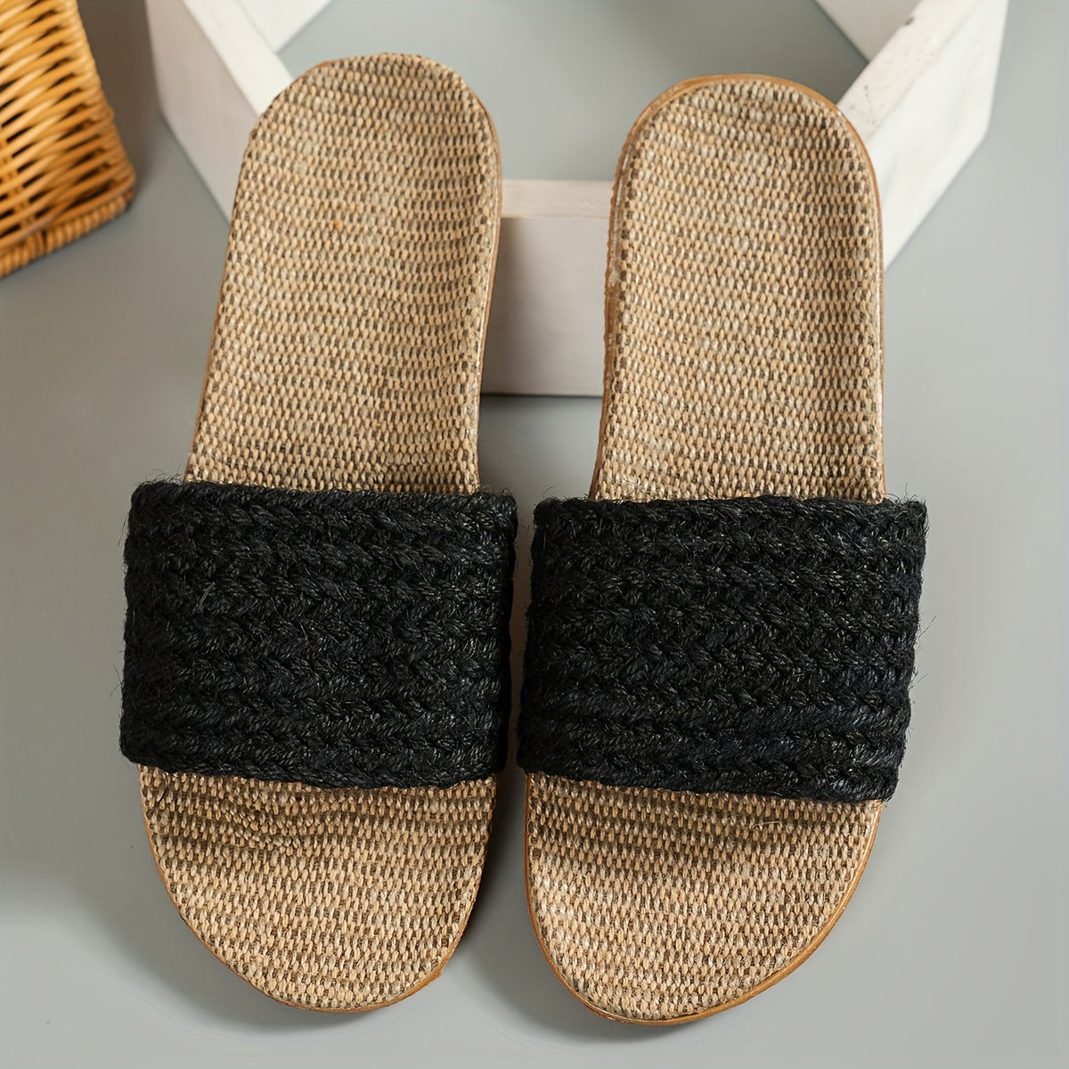 Women's Comfortable Summer Sandals in Casual Style – Flat Slip-Ons, Comfortable House Slippers, Open Toes