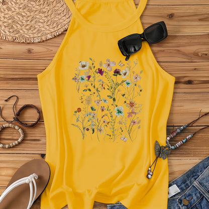 Damen Sommer Tanktop mit Blumenmuster – Freizeit Stil für Frühling und Sommer