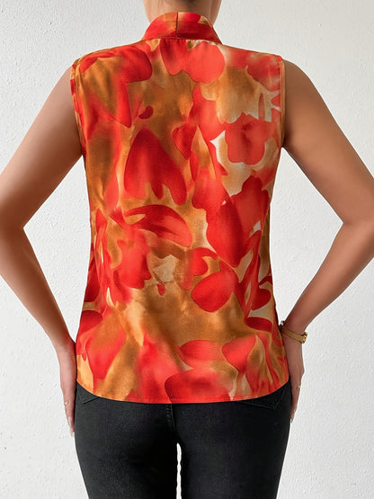 Women's Wrap Blouse Elegant Sleeveless Modern Business and Casual
