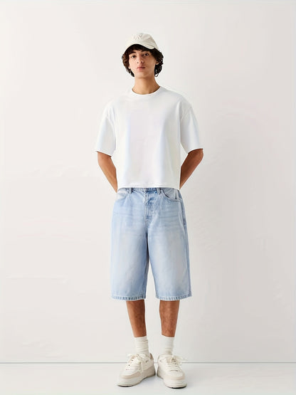 Men's Relaxed Fit Denim Bermuda Shorts – Casual Jeans Shorts in Urban Style
