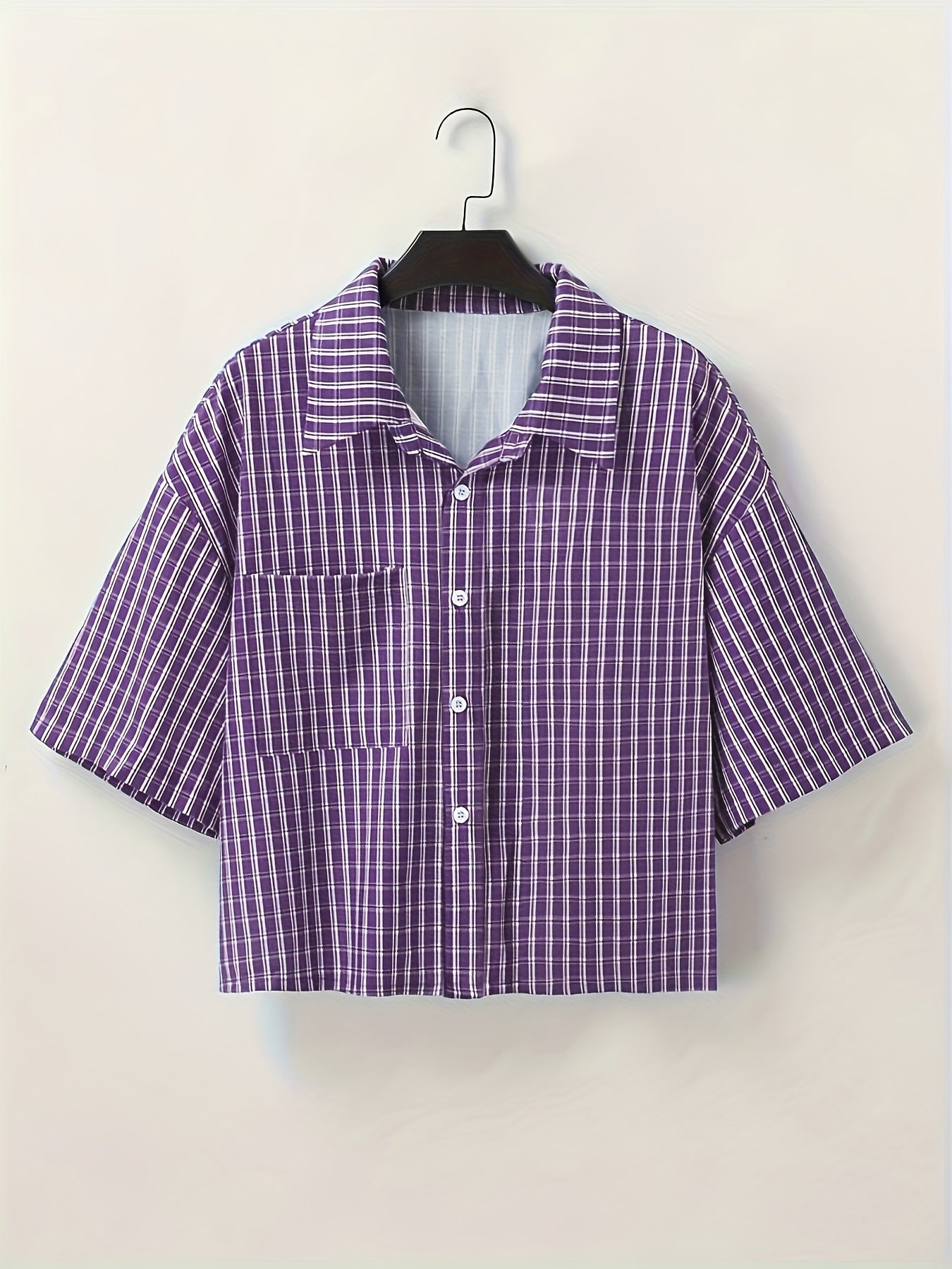 Herren Kurzarm Oversize Hemd im Karo-Design – Moderner Streetstyle für Freizeit & Alltag