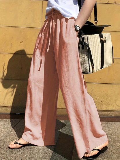 Damen Weite Freizeithose mit Kordelzug – Eleganter, Lässiger Style für Alltag und Urlaub