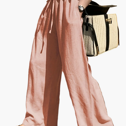 Damen Weite Freizeithose mit Kordelzug – Eleganter, Lässiger Style für Alltag und Urlaub