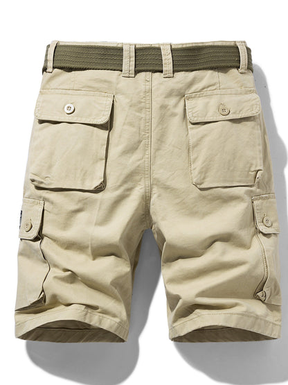 Men's cargo shorts in outdoor and casual style with pockets and belt