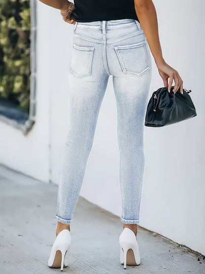 Women's High Waist Skinny Jeans Street Style Casual