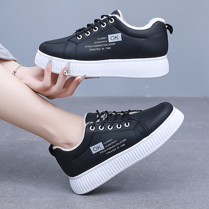 Damen Winterschuhe Halbschuhe Braun Gefüttert Bequeme Sneakers