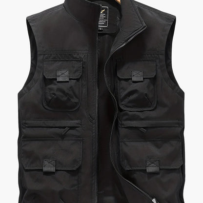 Men's Outdoor Utility Vest with Multiple Pockets for Leisure and Adventure