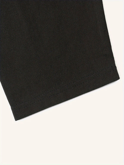 Unisex long-sleeve crew-neck basic shirt, black