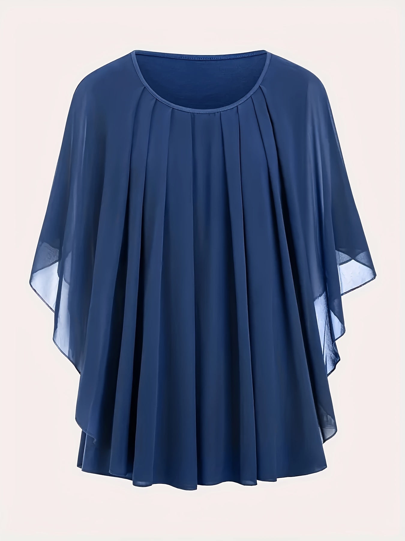 Women's Elegant Flowing Chiffon Cape Top for Going Out – Oversized Style