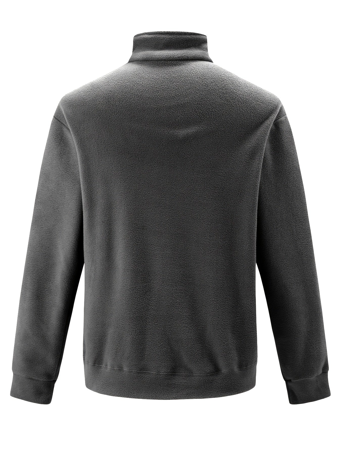 Fleece Pullover Herren Stehkragen Halb-Reißverschluss Langarm