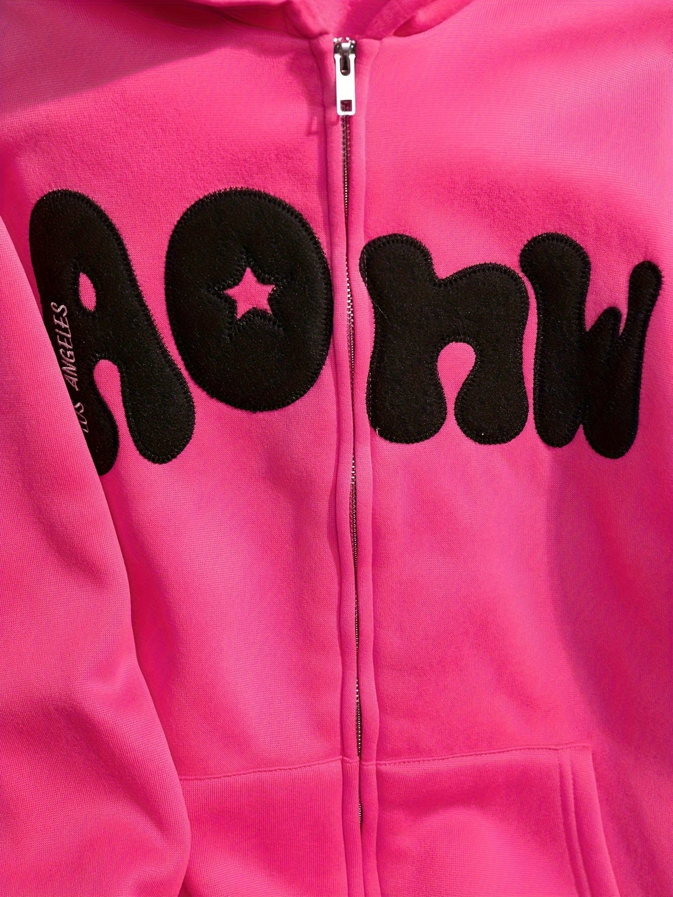 Women's zip-up hoodie – Pink, appliqués