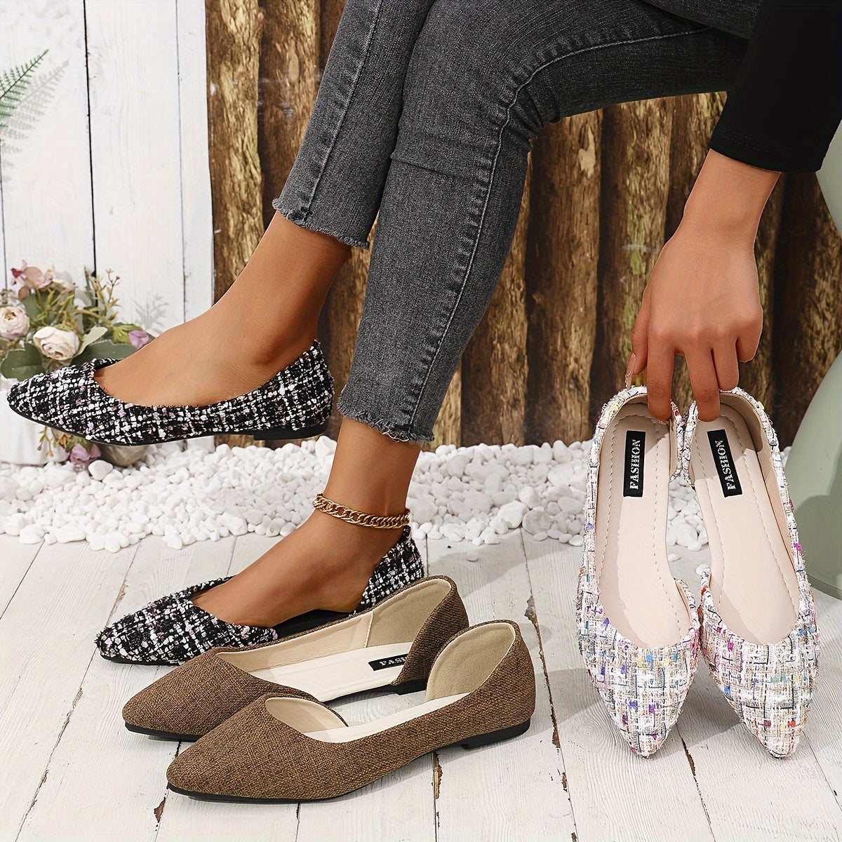 Women's Elegant Pointed Toe Ballet Flats for Everyday and Office Use