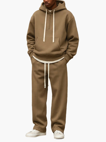 Men's Casual Hooded Sweatshirt Set – Loose Leisure Suit with Hooded Sweatshirt and Trousers for Everyday, Sports & Relaxation