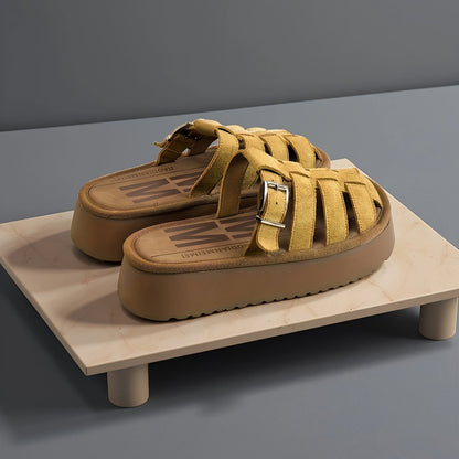 Women's platform sandals in fisherman style – fashionable slides for everyday and leisure use