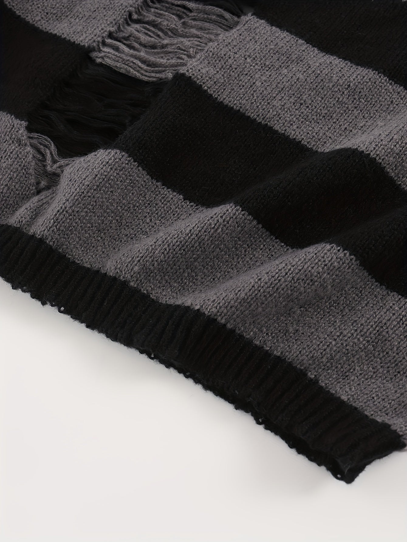 Gestreiftes Crop Top Hoodie mit Kapuze und weiten Ärmeln