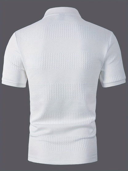Herren Poloshirt Slim Fit mit Strukturmuster – Casual Sommerstyle