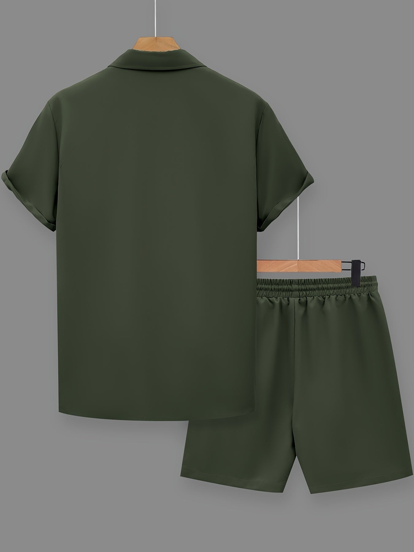 Herren Freizeit Zweiteiler Set mit Motivationsspruch – Kurzarm Hemd und Shorts, Modernes Sommer Outfit