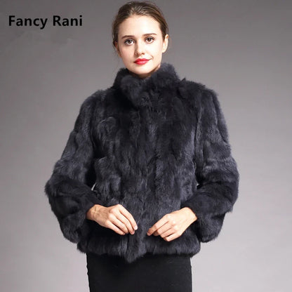 Women's short jacket with stand collar and long sleeves