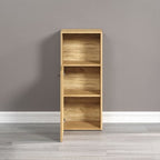 Badkamerkast eikendecor met open vak en lamellendeur, naturel, 40 x 95 x 31 cm, badkamer