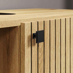 Badkamerkolom eiken decor Pure Bliss, L40 x H186 x D31 cm, met deuren en open vakken