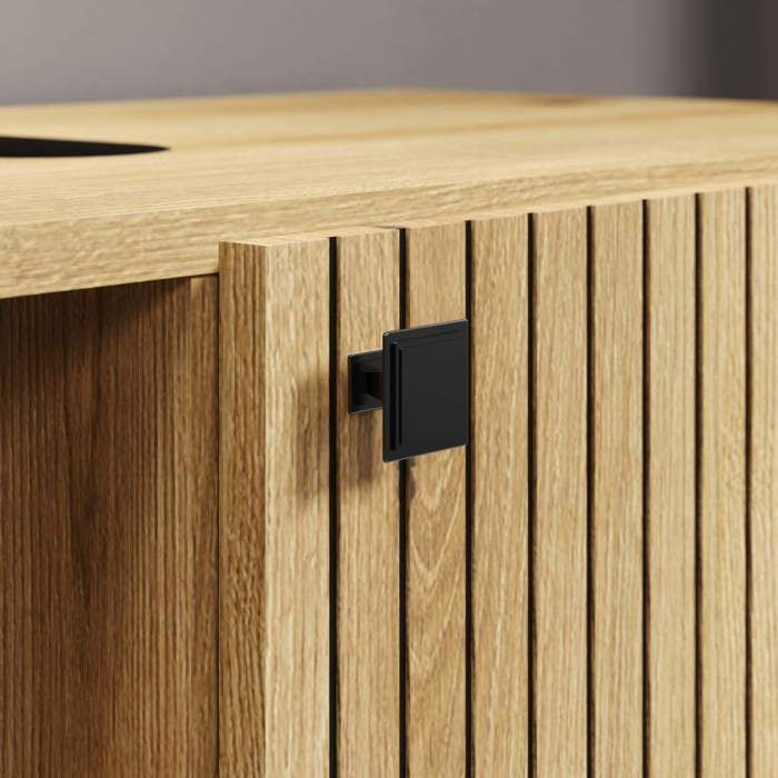 Badkamerkolom eiken decor Pure Bliss, L40 x H186 x D31 cm, met deuren en open vakken