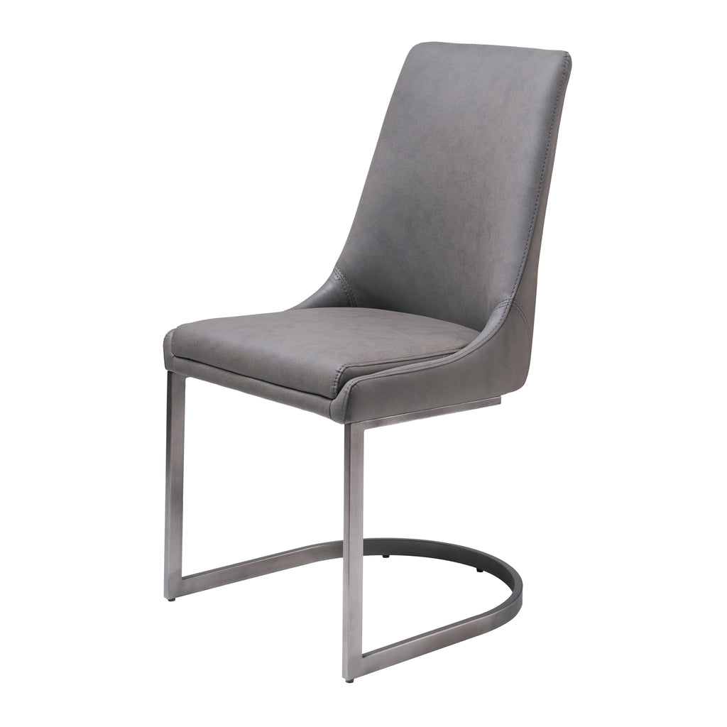 Eetkamerstoel metaal Oxford basaltgrijs, breedte 48 cm, set van 2 voor de eetkamer