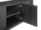 Dressoir acacia massief en fineer Oxford basaltgrijs, met deuren en lades – 167 x 45 x 81 cm