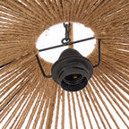 Hanglamp houten kralen naturel, handgemaakt, hout en ijzer – 47 x 47 x 80 cm, woonkamer en eetkamer