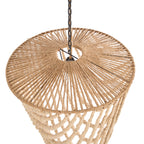 Hanglamp houten kralen naturel, handgemaakt, hout en ijzer – 47 x 47 x 80 cm, woonkamer en eetkamer