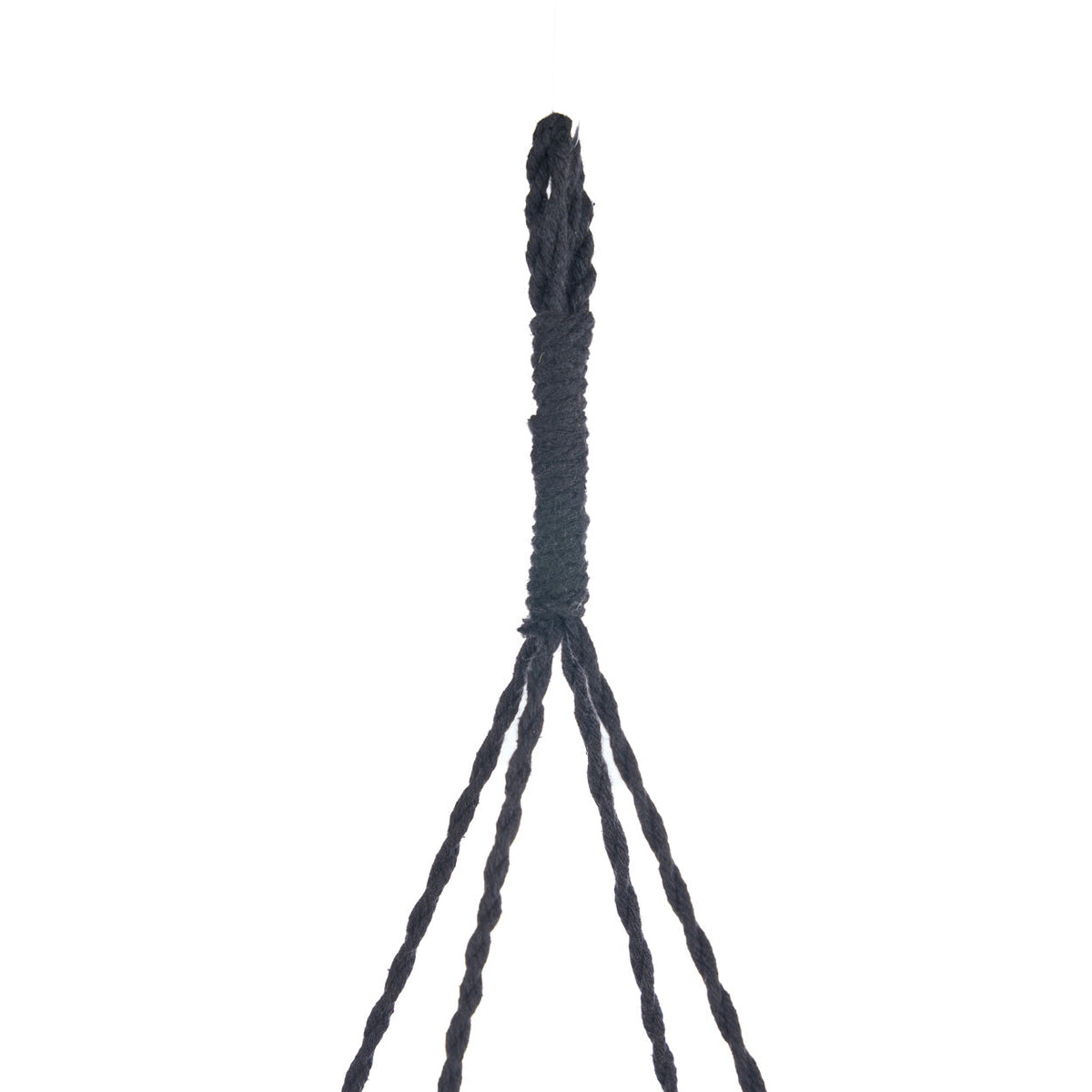 Hanglamp katoen zwart Nomad XL, handgemaakt met kwastjes – Ø 50 x 160 cm