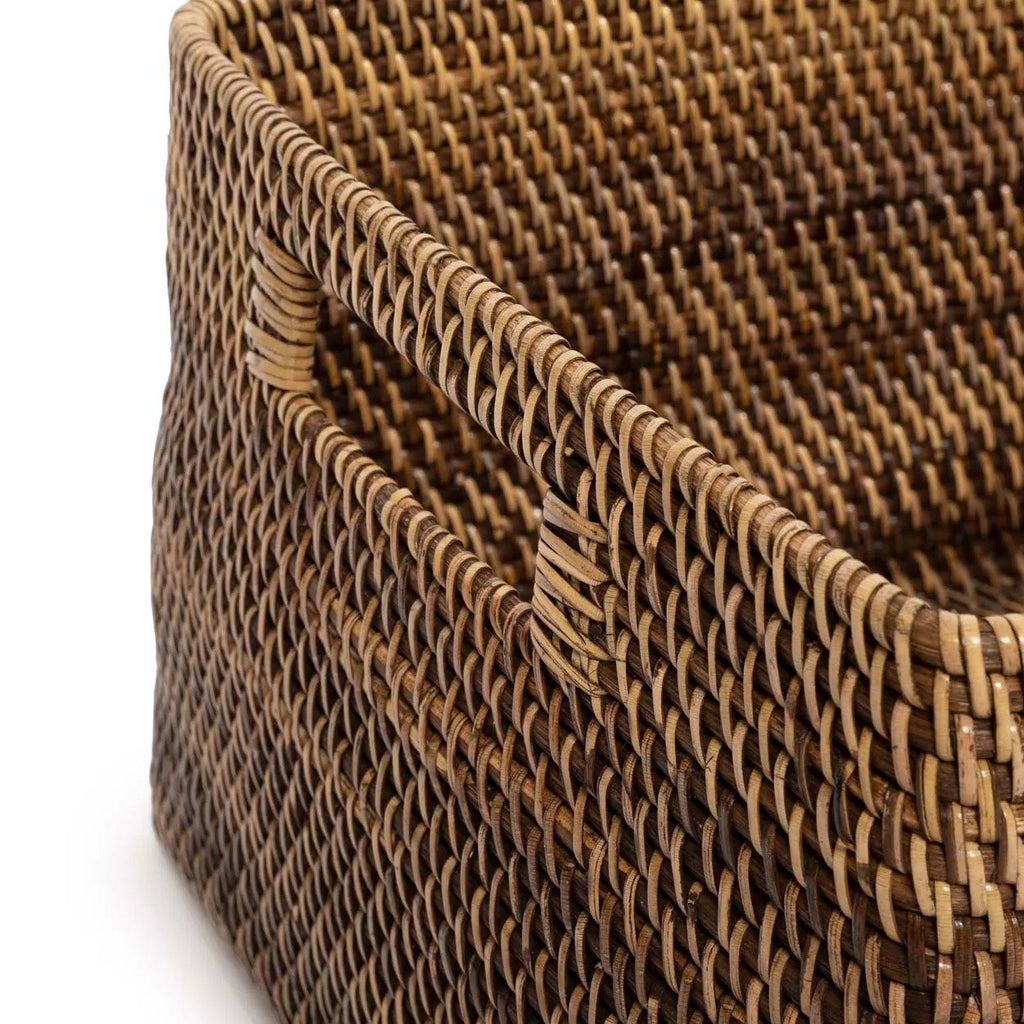Tijdschriftenmand rotan Colonial naturel bruin 46 x 36 x 23 cm, voor woonkamer, slaapkamer en hal