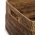 Tijdschriftenmand rotan Colonial naturel bruin 46 x 36 x 23 cm, voor woonkamer, slaapkamer en hal