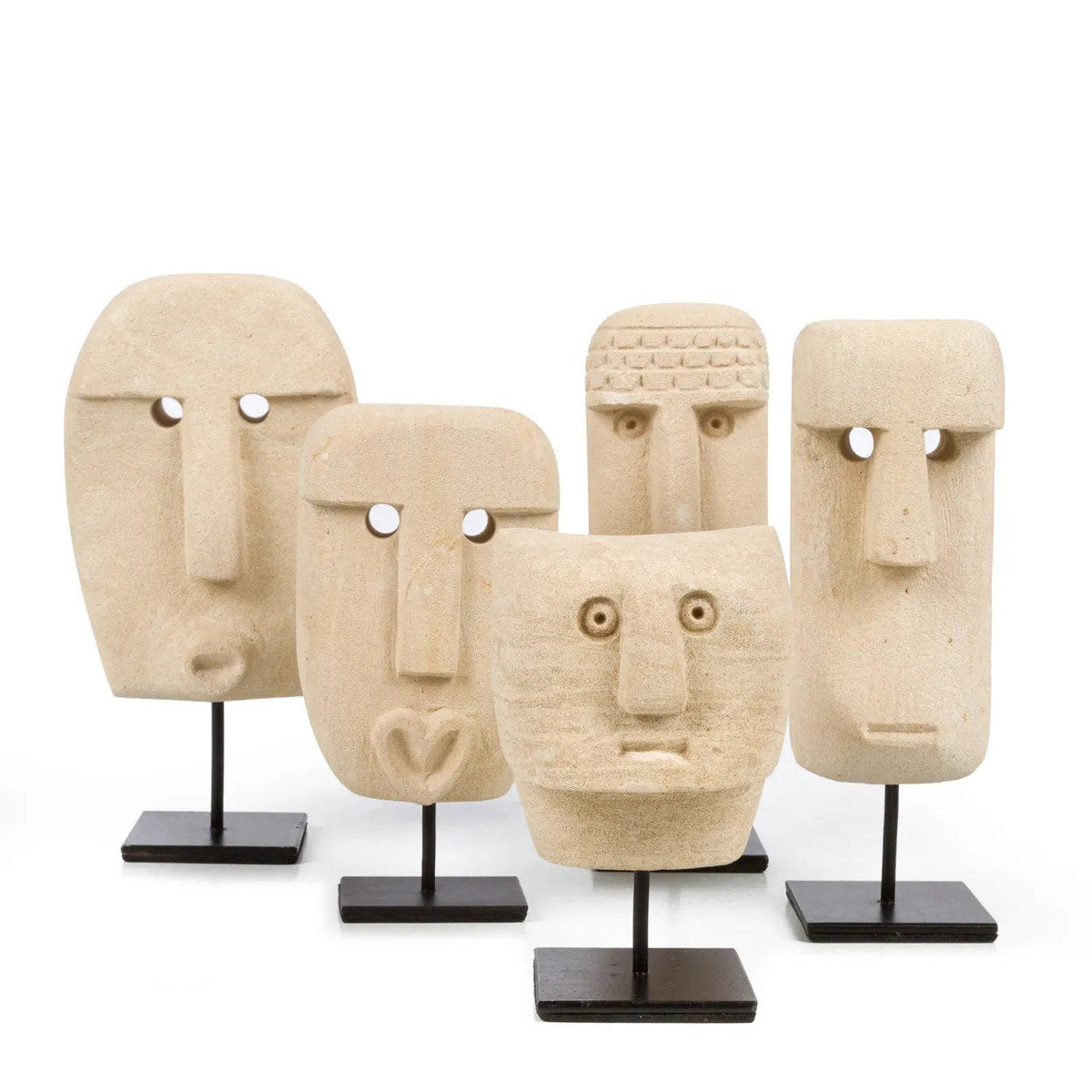 Decoratiebeeld zandsteen Sumbasteen #19 op standaard, naturel – h 16 x l 5 x b 8 cm, handgesneden
