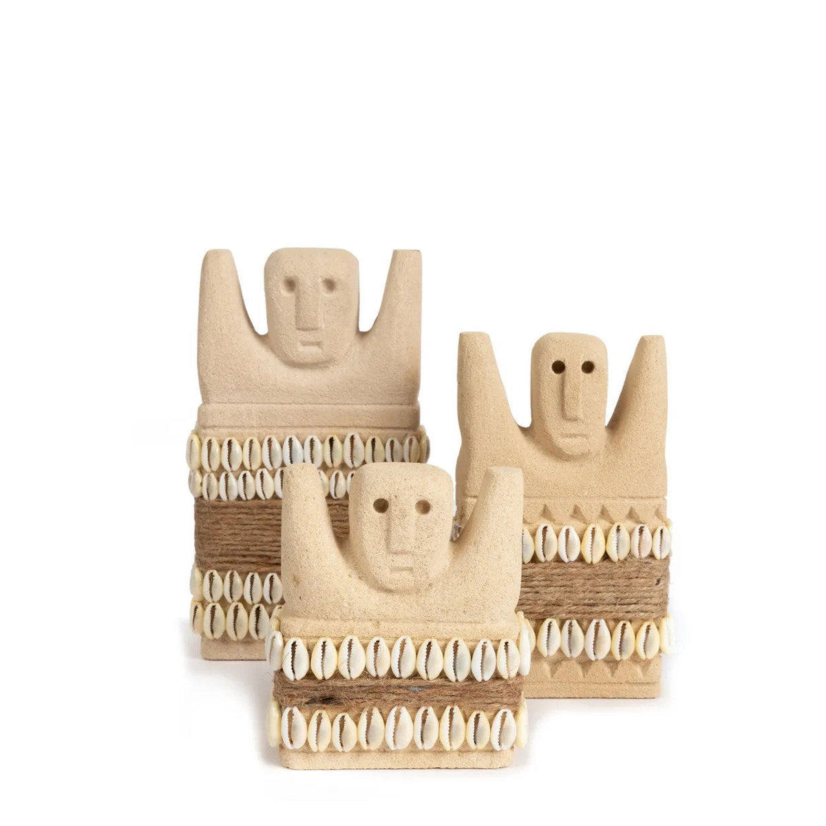 Stenen beeld zandsteen handgesneden Sumba #28 S, naturel – 4 x 9 x 10 cm, woondecoratie