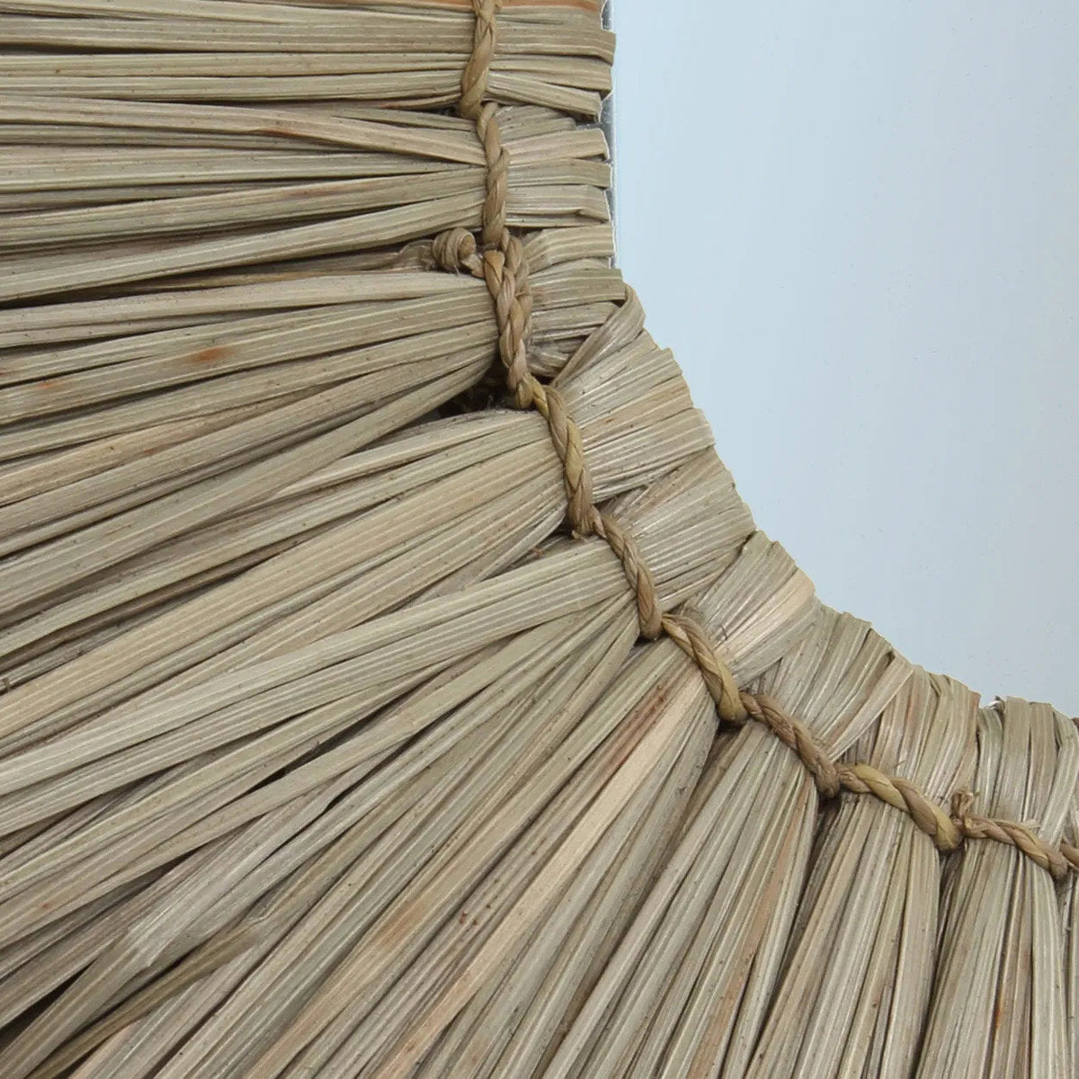 Spiegel rond Alang-alanggras boho naturel Ø 35 cm, voor hal, woonkamer en slaapkamer