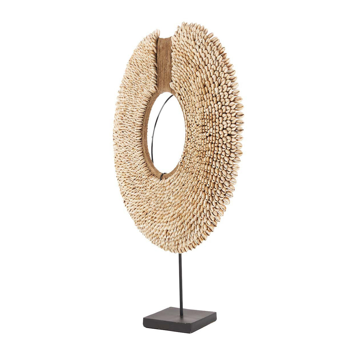 Decoratieobject schelpen op standaard Réunion, naturel – 40 x 10 x 48 cm, voor woonkamer, slaapkamer of gang