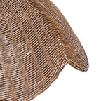 Hanglamp rotan Wave, donkere walnoot, handgemaakt, Ø 103 x 40 cm, voor eettafel of zithoek