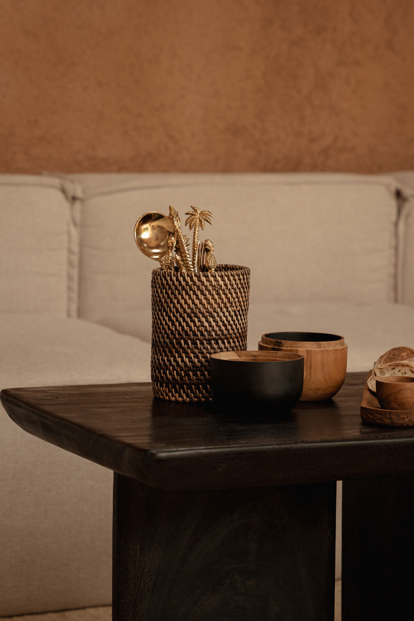 Salontafel mangohout Obsidian zwart, mat – 100 x 50 x 45 cm, woonkamer