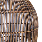 Hanglamp bamboe handgeweven Woven Bell, donker walnoot – 30 x 30 x 50 cm, voor eettafel of leeshoek