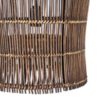 Hanglamp bamboe handgeweven Woven Bell, donker walnoot – 30 x 30 x 50 cm, voor eettafel of leeshoek