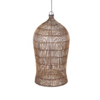 Hanglamp bamboe handgevlochten klokvorm Woven Bell, donker walnoot – Ø 60 x 112 cm, XL